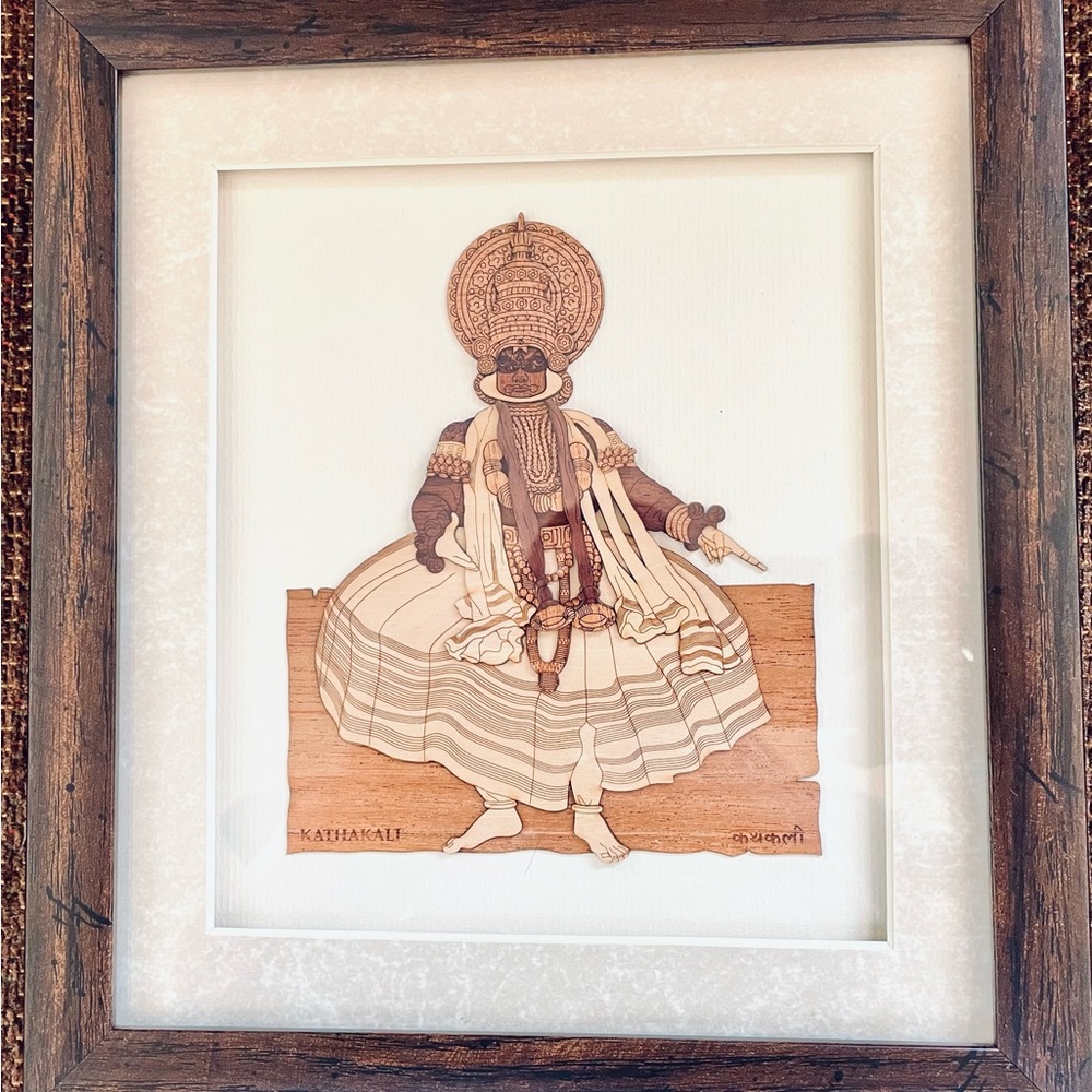 Kathakali wooden carving frame ( Show Piece ) wall Hanging Indian traditional